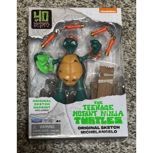 TMNT Michelangelo Original Sketch Figure 40th Anniversary Playmate Ninja Turtles